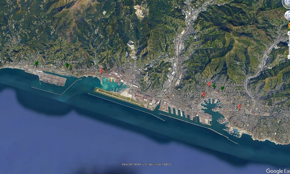I tecnici Ispra e Arpal per l'installazione dei rilevatori di PM10 a genova