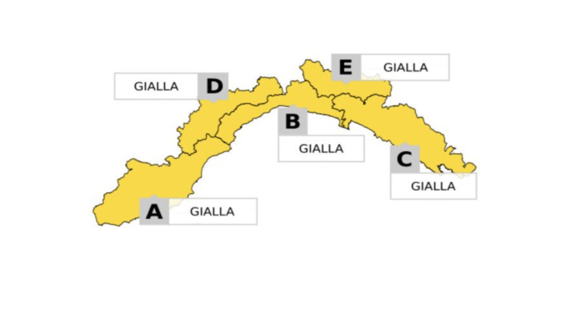 Allerta gialla per temporali sulla Ligur...