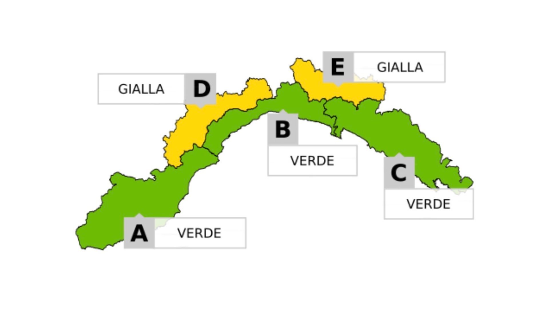 Domani allerta gialla per neve su D ed E