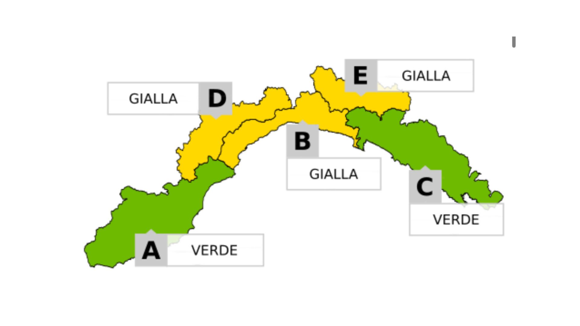 Allerta gialla su BDE dalle 18 alle 23:5...