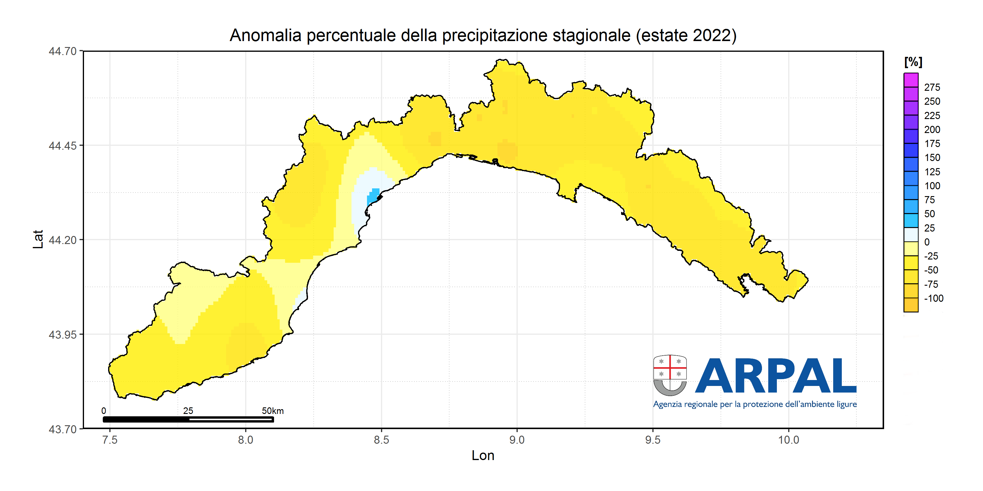 anomalia prec percentuale estate 2022 50anni