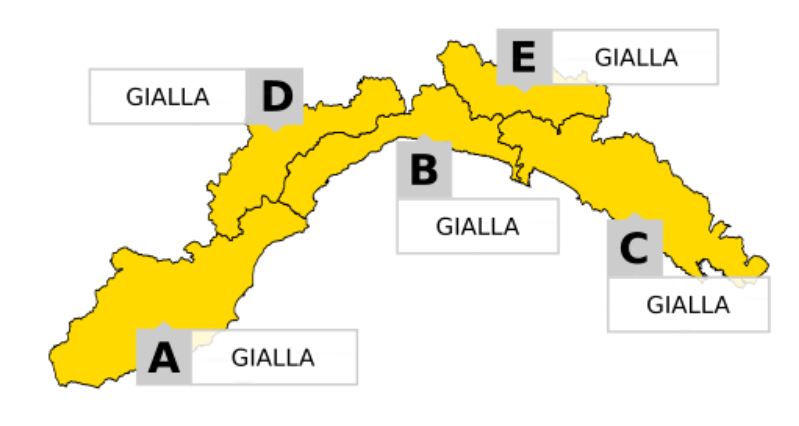 gialla su tutte le zone