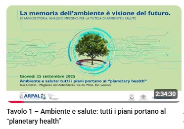 Tavolo 1 – Ambiente e salute: tutti i piani portano al planetary health