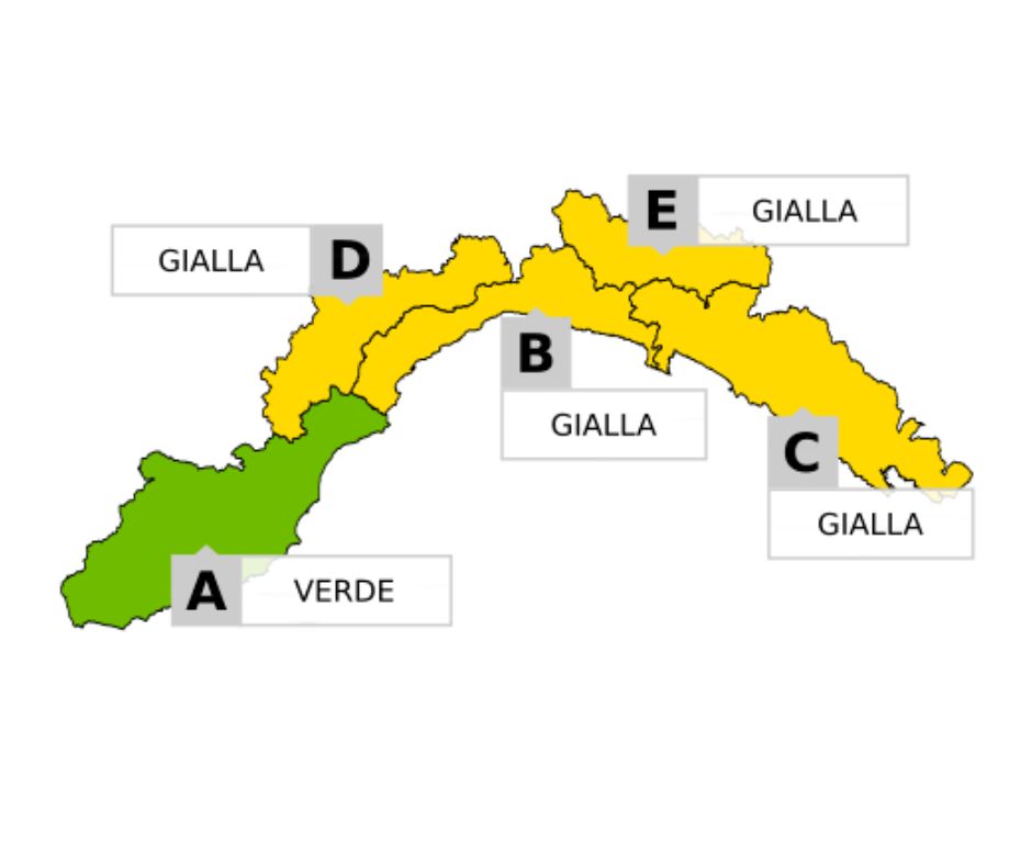 Allerta gialla per temporali su BCE dall...