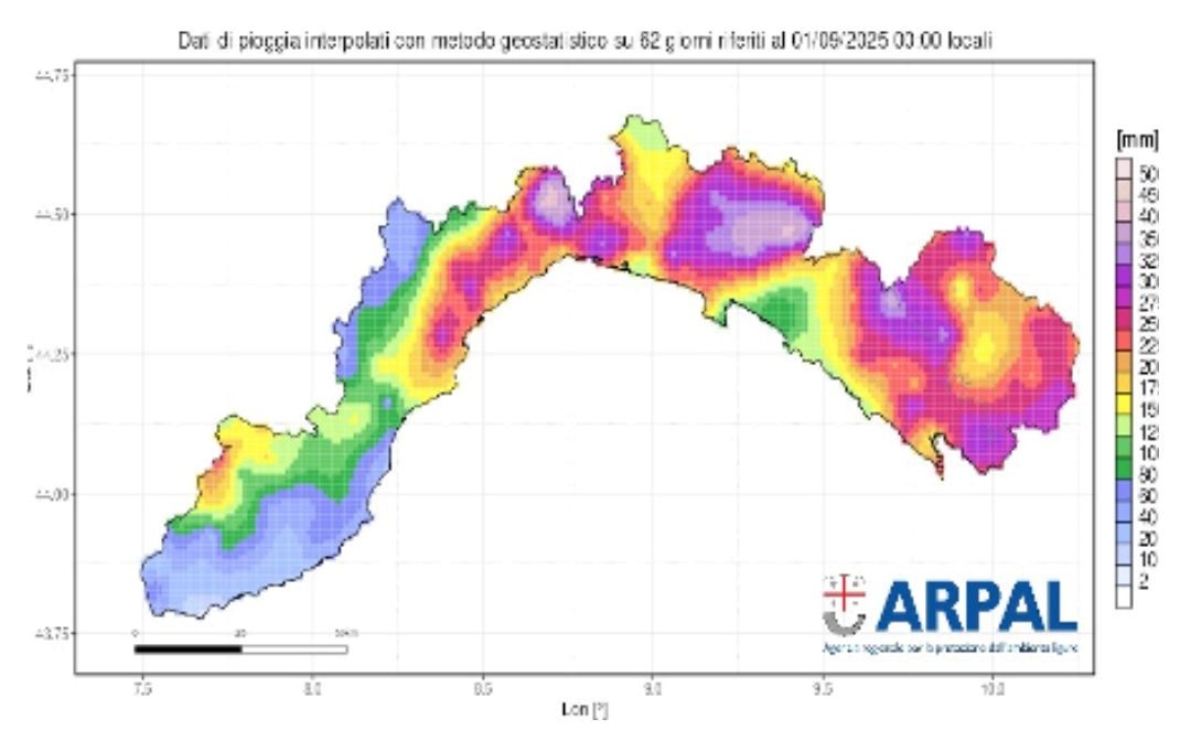 mappa pioggia cumulata luglio settembre
